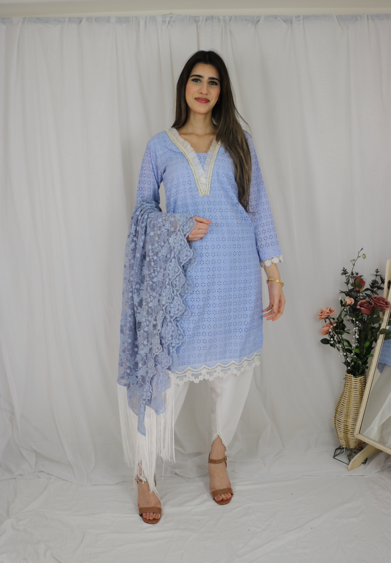 MADIHA Sky Blue Chickenkari